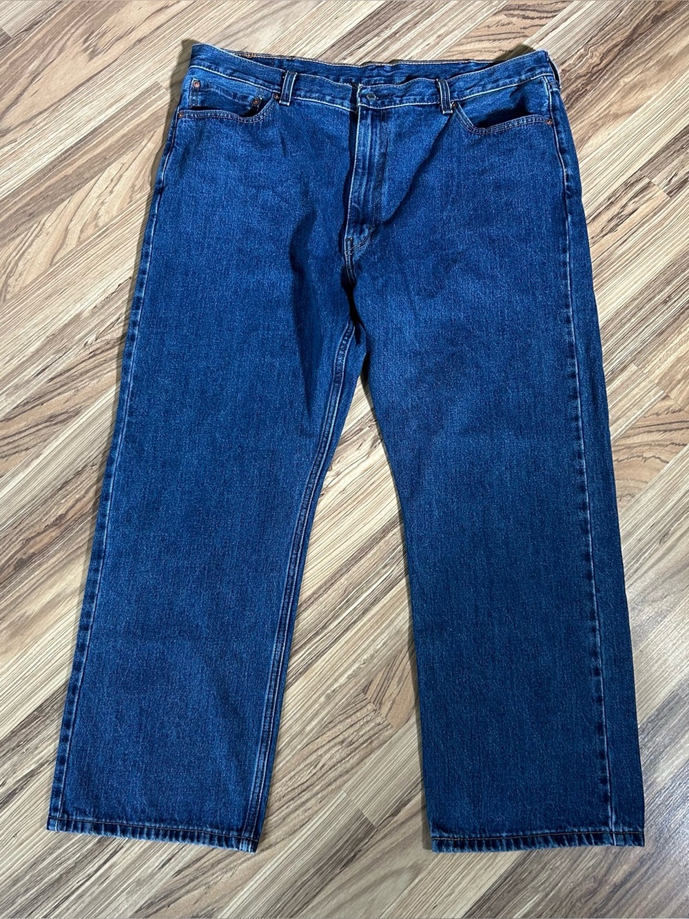 Levis 505 Mens Jeans Size 44x30 Dark Stonewash Straight Leg Big Tall Denim